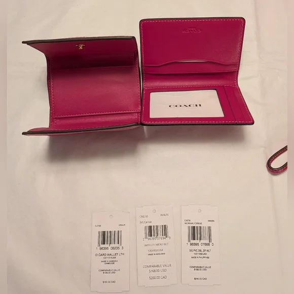 Coach Mollie Leather Tote and Accessory Set in CERISE PINK -NWT - Picture 11 of 13